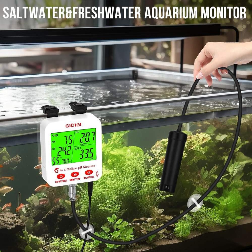 Digital Ph EC Meter Smart Hydroponics Ph Meter with Wifi for Real Time Large Scr