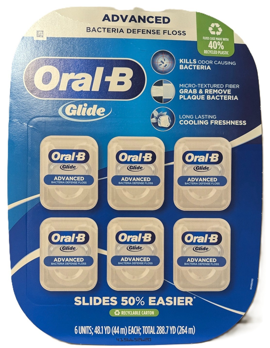 NEW Sealed ORAL-B GLIDE ADVANCED FLOSS 6 Pack, 44m Each ORIGINAL SMOOTH VERSION!