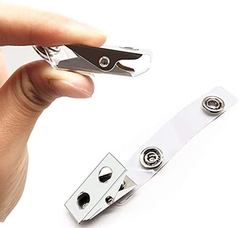 5 Pack Card Protector with Metal Clips ID Card Holders - Clear Plastic Vertical