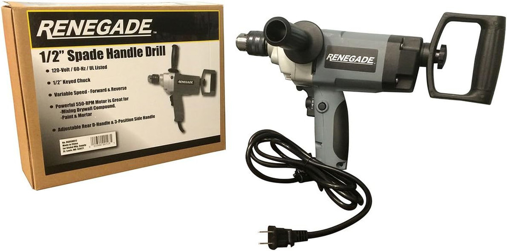 1/2" Drywall Mud/Tile Mortar Thinset Mixing Drill with Spade Handle