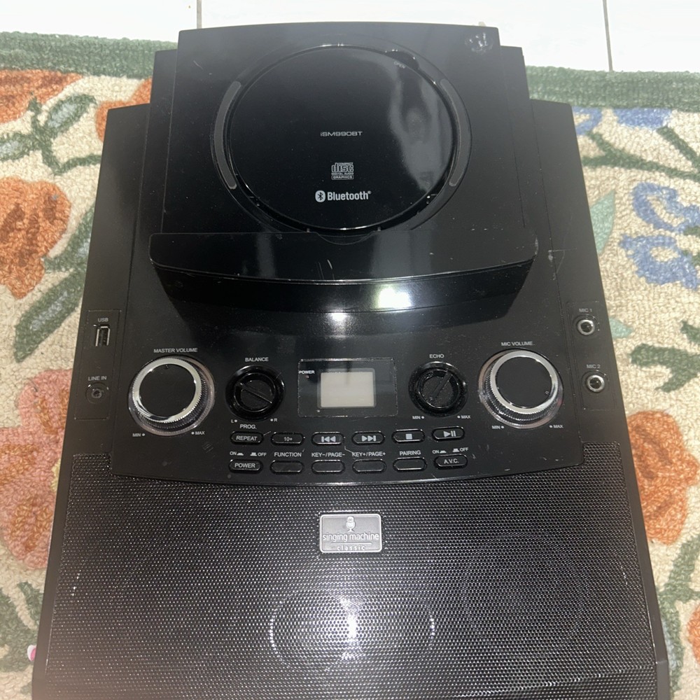Singing Machine ISM990BT Bluetooth Karaoke System CD Player iPad/iPhone/Android