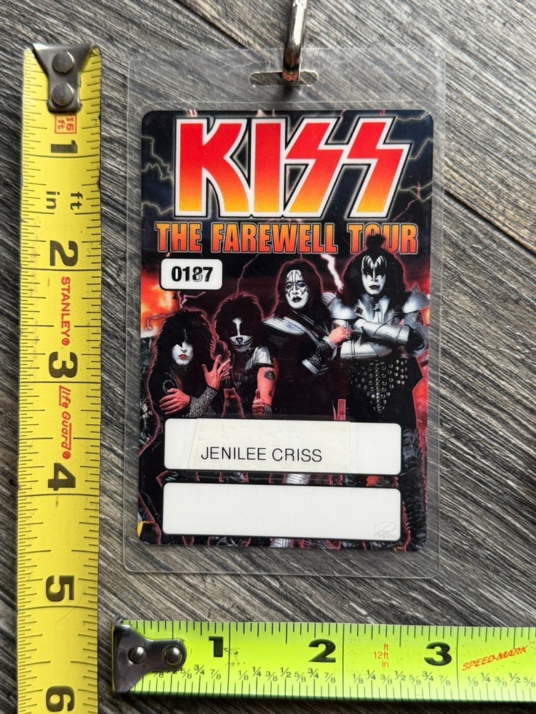 KISS Laminate Pass JENILEE CRISS Farewell Concert Tour Vintage Kiss Peter Criss