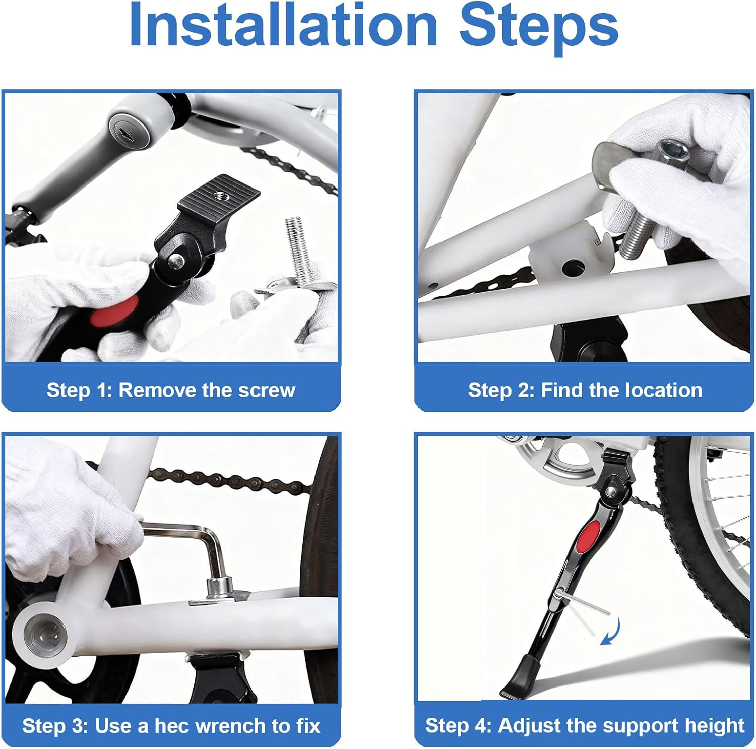 Kickstand for Kids Bike, Adjustable Premium Bike Kickstand for 16 18 20 Inch Whe