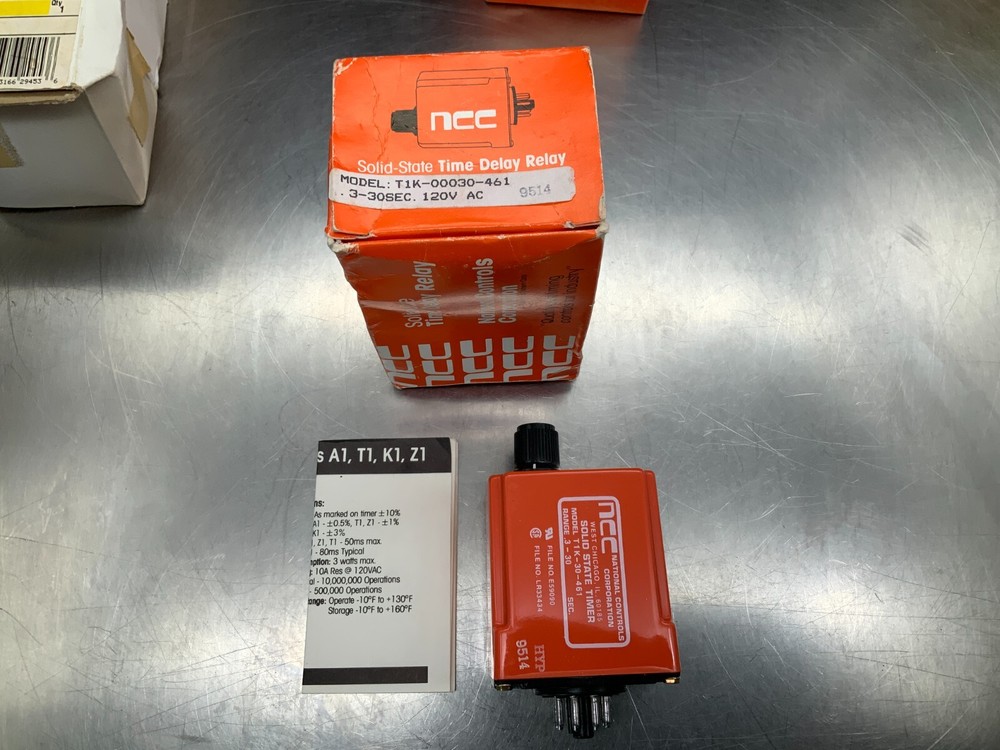 NCC T1K-030-461 Solid State Timer, Range .3-30 Seconds