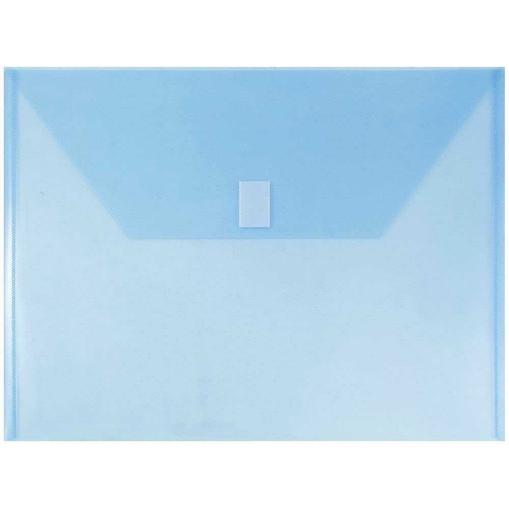 Assorted Colors Plastic Envelopes with Hook & Loop Closure 6-Pack