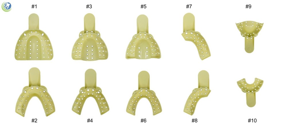 Dental Plastic Disposable Impression Trays Perforated Autoclavable Assorted 10PC