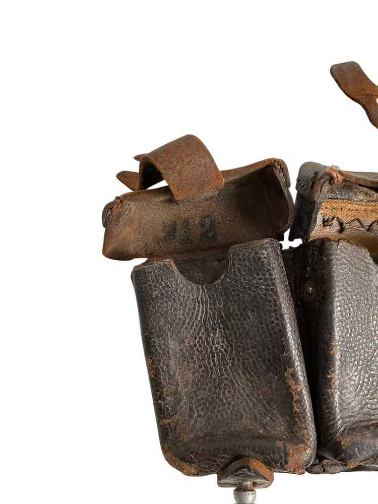 WW2 German K98 Leather Ammo Pouches Dated 1943