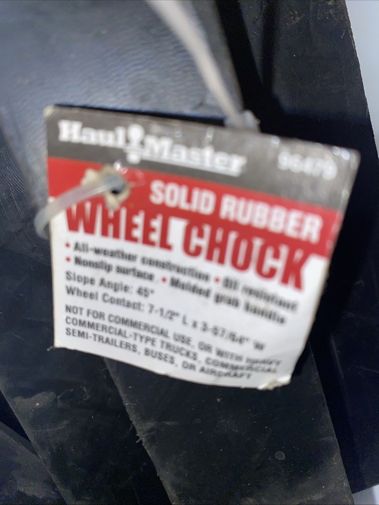 Haul Master Solid Rubber Wheel Chock - 2 chocks -45 degree angle New