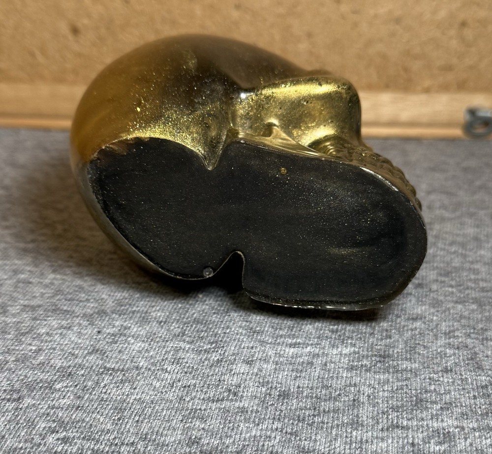 Decorative Gold Skull Figurine. Hard Plastic
