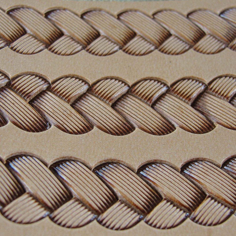 Lined Braid Border Leather Stamping Tool, Stainless Steel Leather Stamp