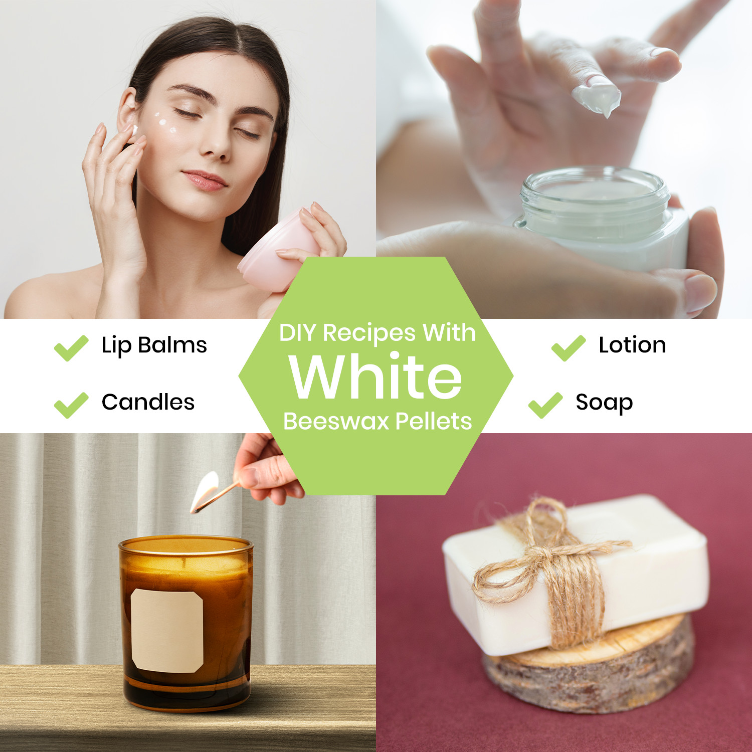 White Beeswax Pastilles Beads 100% Pure & Natural Made in USA Bulk 4 oz to 23 lb