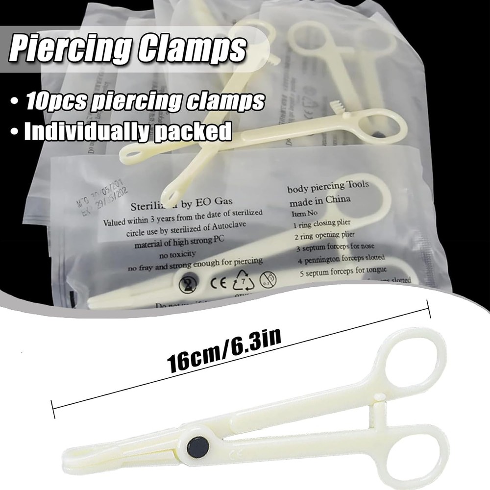 Disposable Triangle Slotted Piercing Clamps 10 Pack - Triangle/10pcs