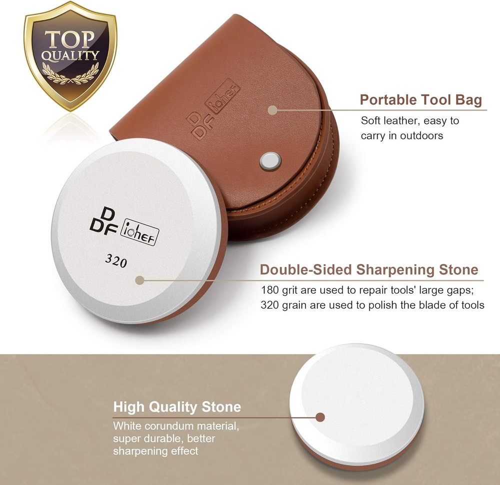 Ergonomic Axe Sharpener with 180/320 Grit Whetstone - Perfect for All Tools