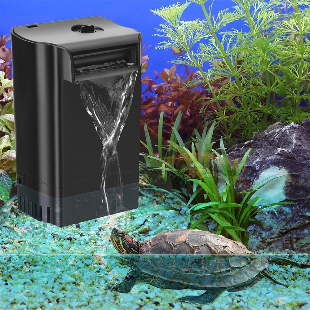 Turtle Tank Filter Internal Power Aquarium Filter Low Water Level Biofiltration