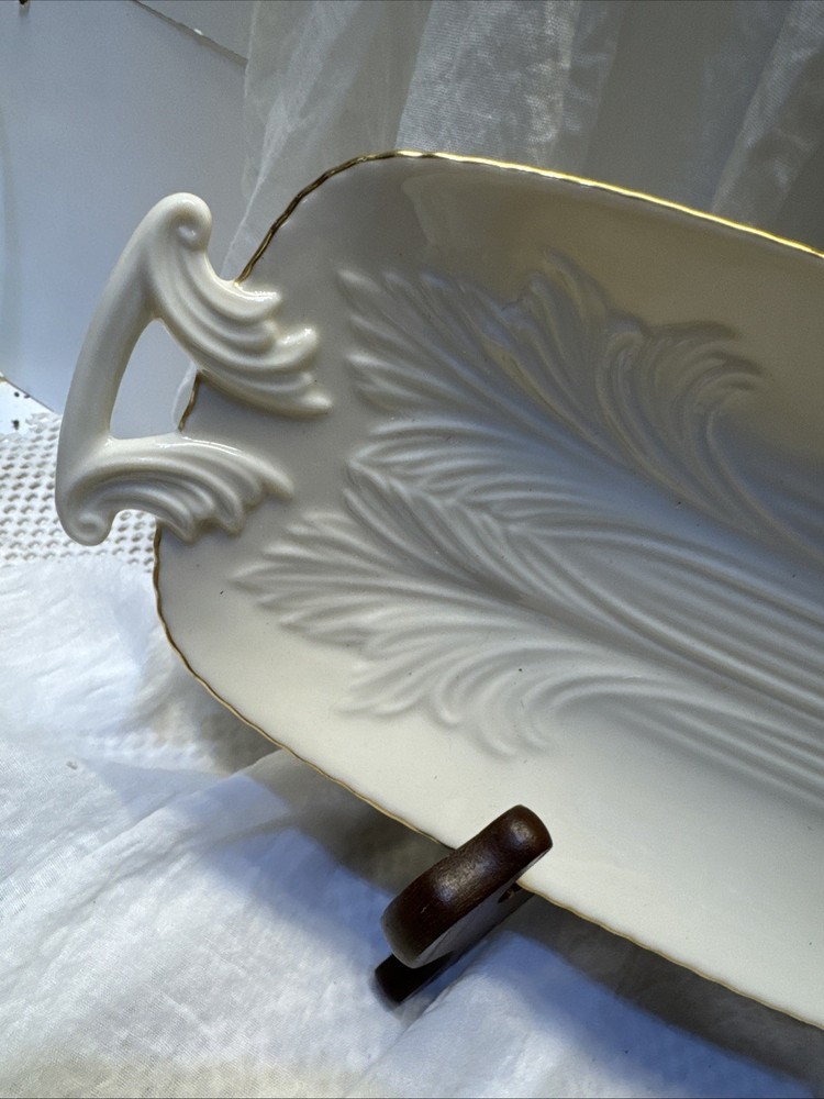 Lenox 13.5" Handled Celery Tray Gold Rim