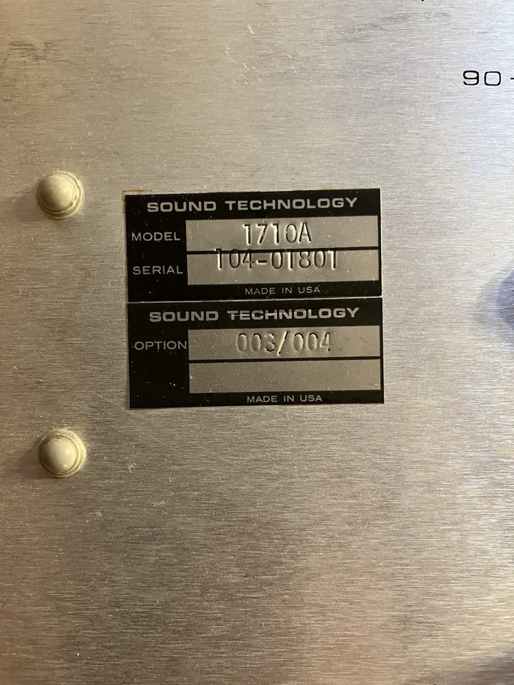 Sound Technology Model 1710A Distortion Measurement System Analyzer Options 3/4