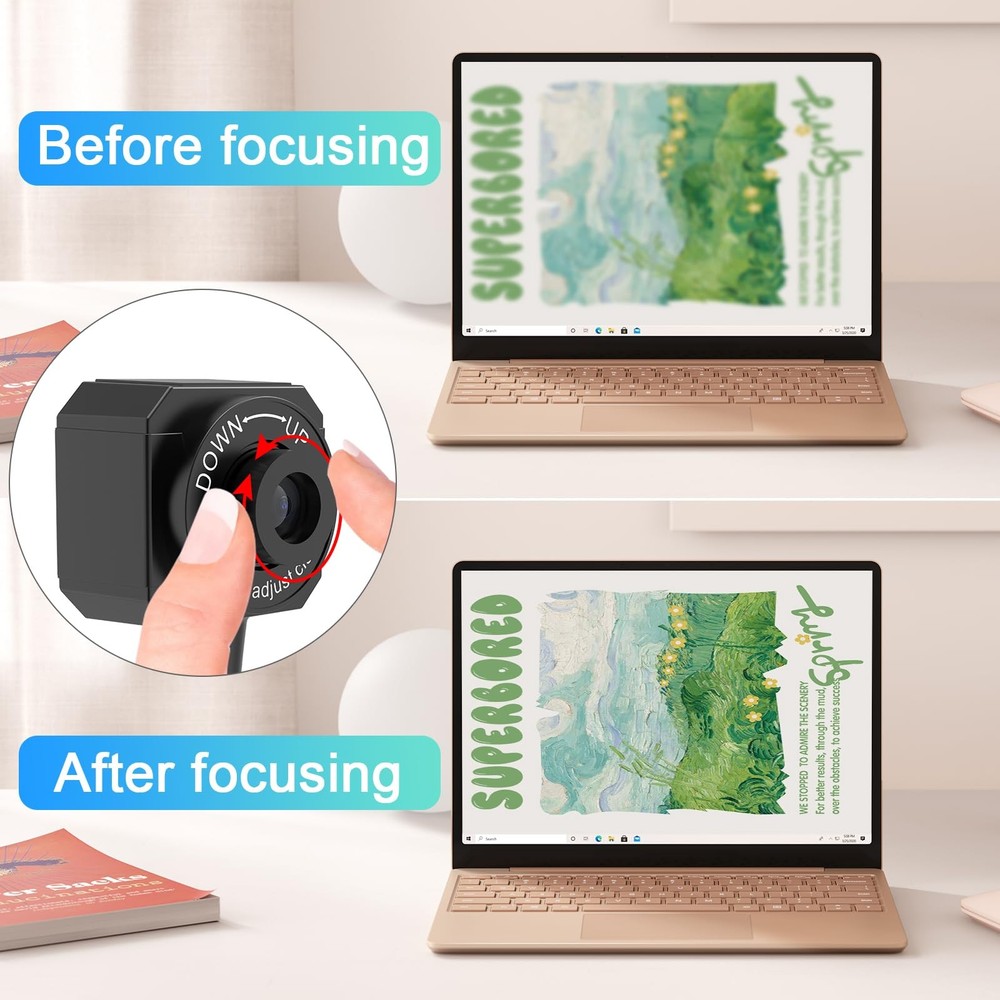 USB Document Camera for Teachers, Webcam for Distance Learning,Manual Focus Came