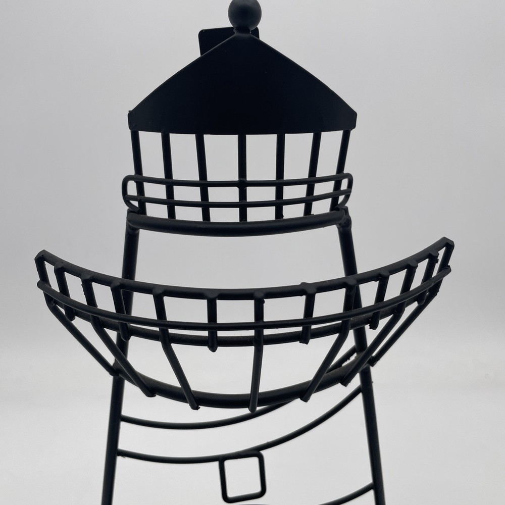 Table/Wall Clock Wrought Iron Lighthouse Theme Cottage Core Tested