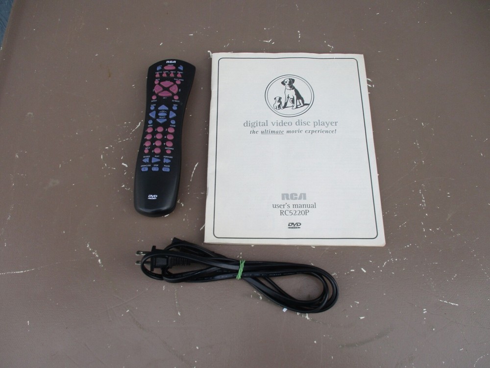 RCA DVD Video Disc Player RCA522OP Remote Users Manual & Power Cable