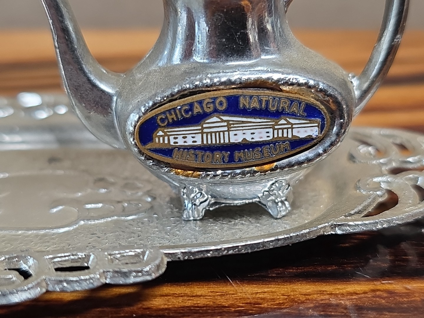 Vintage 1960s-70s Salt & Pepper Shakers Tea Set w/Tray Chicago Natural History