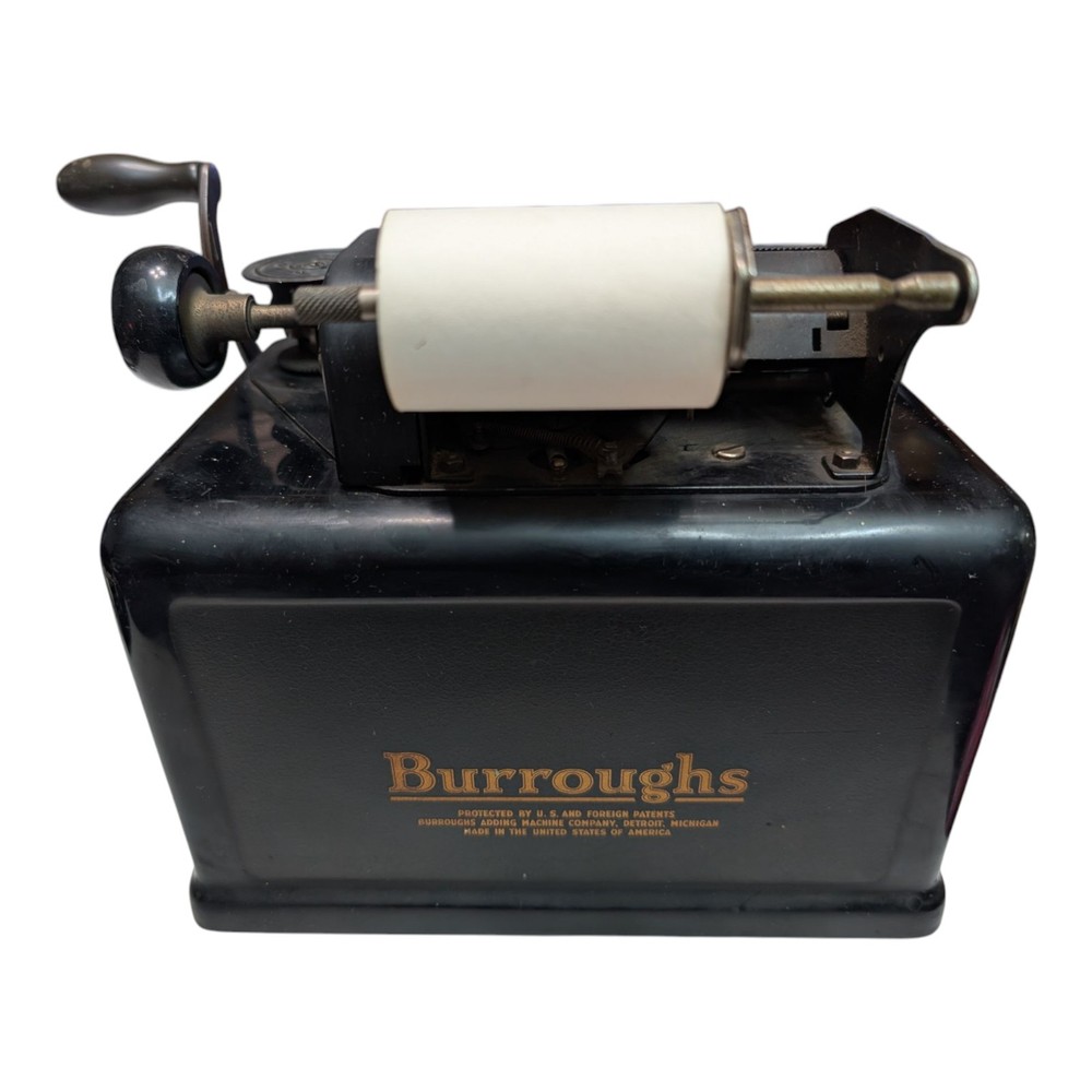 Vtg Burrough's Portable 8 Column Adding Machine Good Clean Working Condition