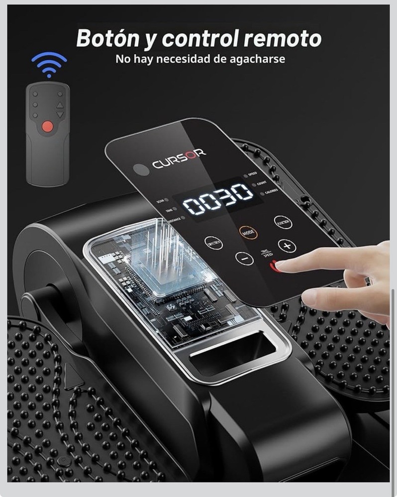 CURSOR Mini Stepper Black Remote Control LCD Display Motorized Workout Tracking
