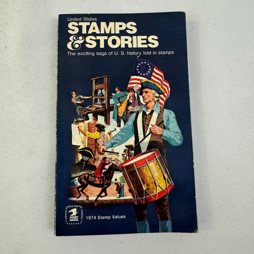 Stamps & Stories 1974 US Postage Stamp Value Book USPS 233 Pages Fast Ship
