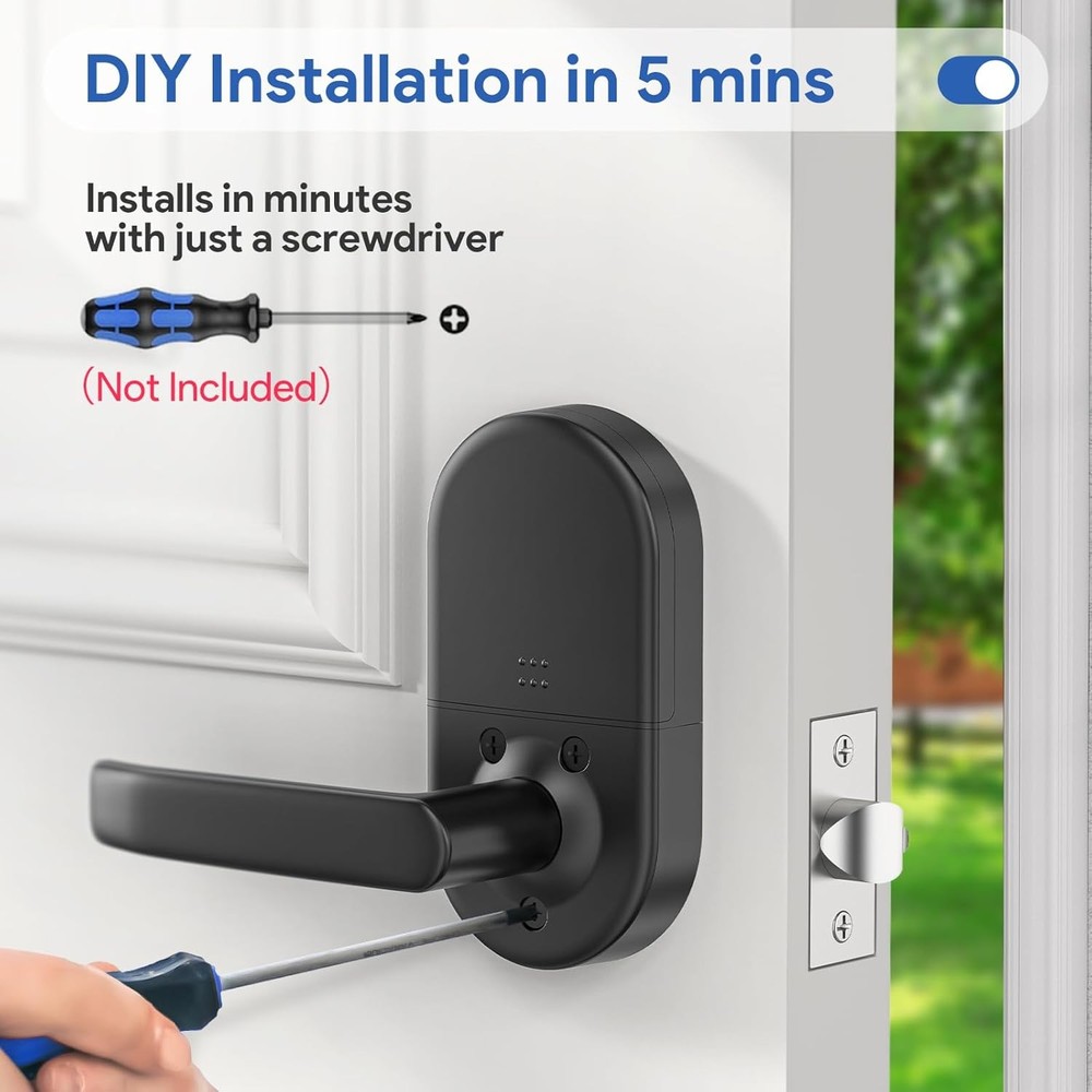 Door Lock with Handle: Keyless Entry Smart Lock for Front Door