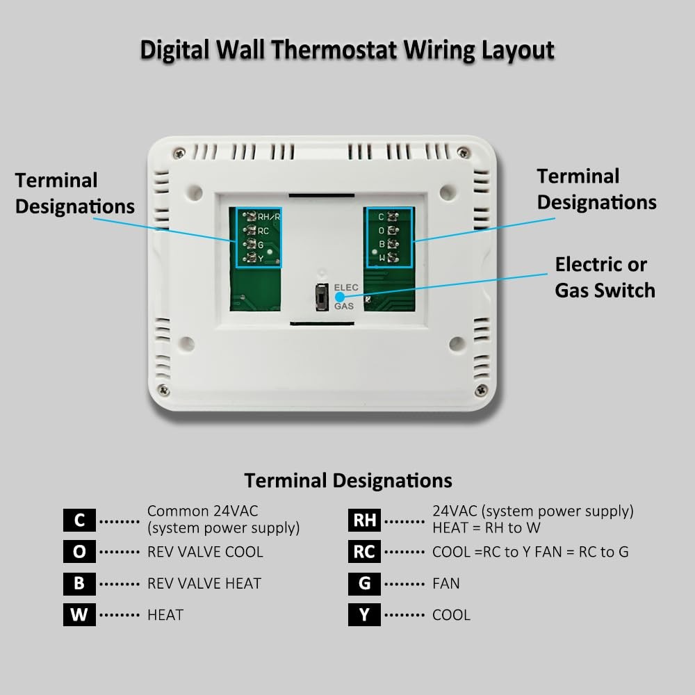 NonProgrammable Thermostat for House, Digital Energy-Saving Thermostat,Single...