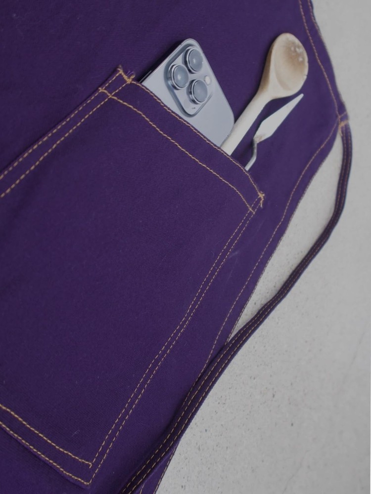 DEEP PURPLE, The Original split overlapped apron for ceramic artists, shefs, ...
