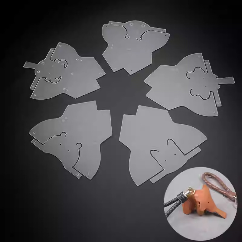 5Pcs PVC Leather Template Animal DIY Sewing Pattern Stencils Craft Making New