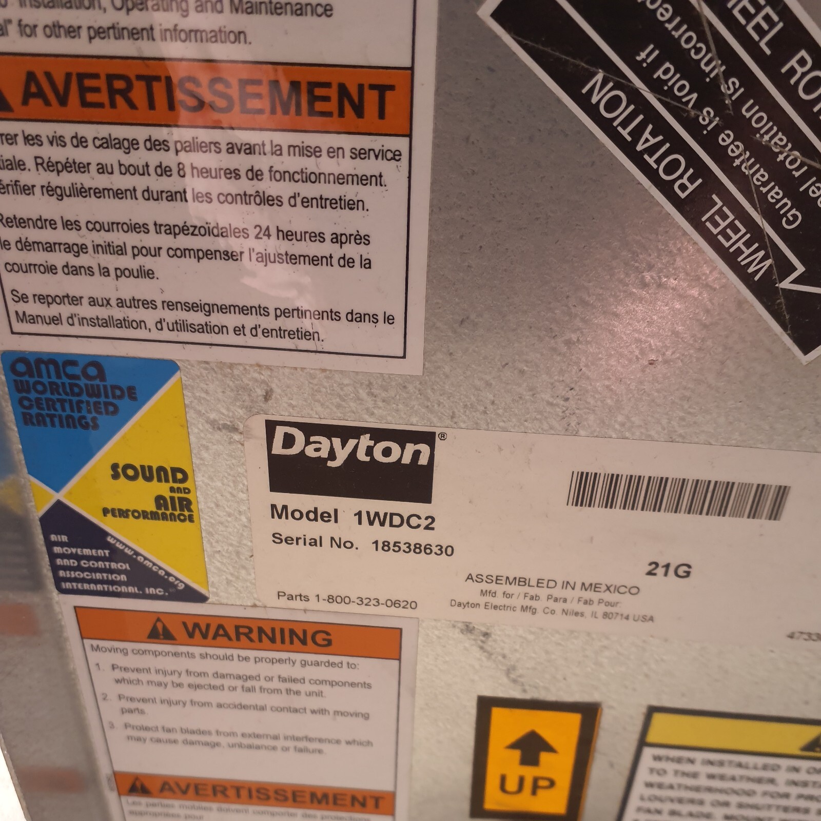 Dayton 1WDC2 Exhaust Fan 36" No Drive Package Standard Duty *SLIGHT DAMAGE*