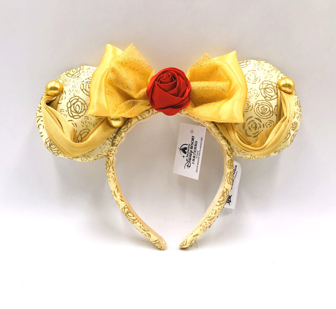 Disney Parks Beauty and the Beast Belle Minnie Mouse Ears Bow Headband