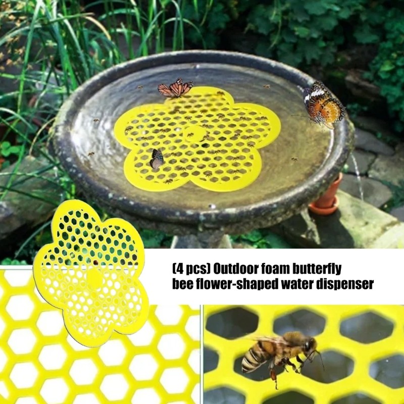 Floating Pollinator Watering Stations Foam Bees Baths Garden Ecosystem Support
