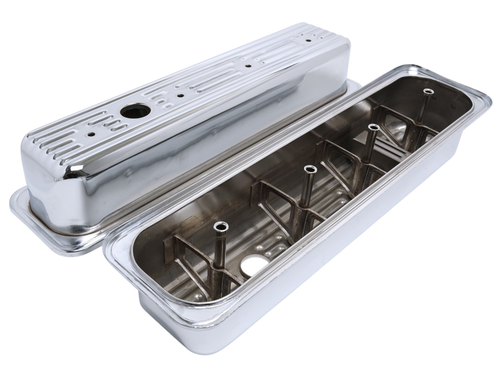 Chrome Tall Valve Covers SBC 305 350 1987-2000 Center Bolt Dress Up Complete Kit