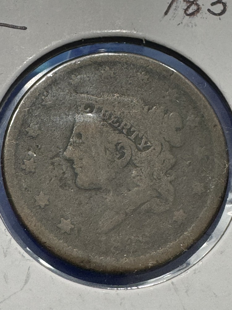 1838 Large Cent, Coronet Head, 99c shipping