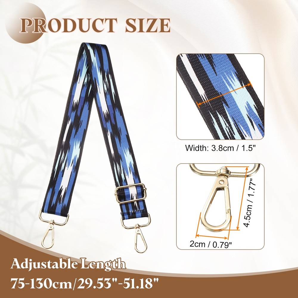 Purse Straps Replacement Crossbody, 51 Inch Canvas Strap, Blue Cloud Pattern