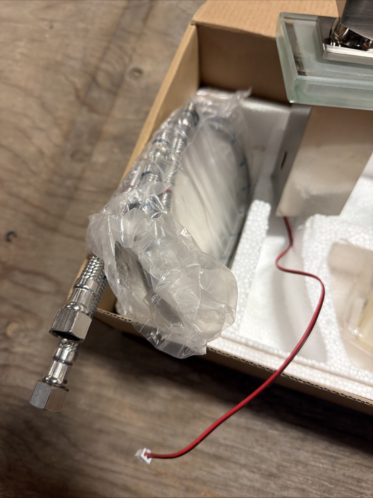 Faucet Glass Spout Waterfall Bathroom Basin Mixer Sink Taps Light FOR PARTS ONLY