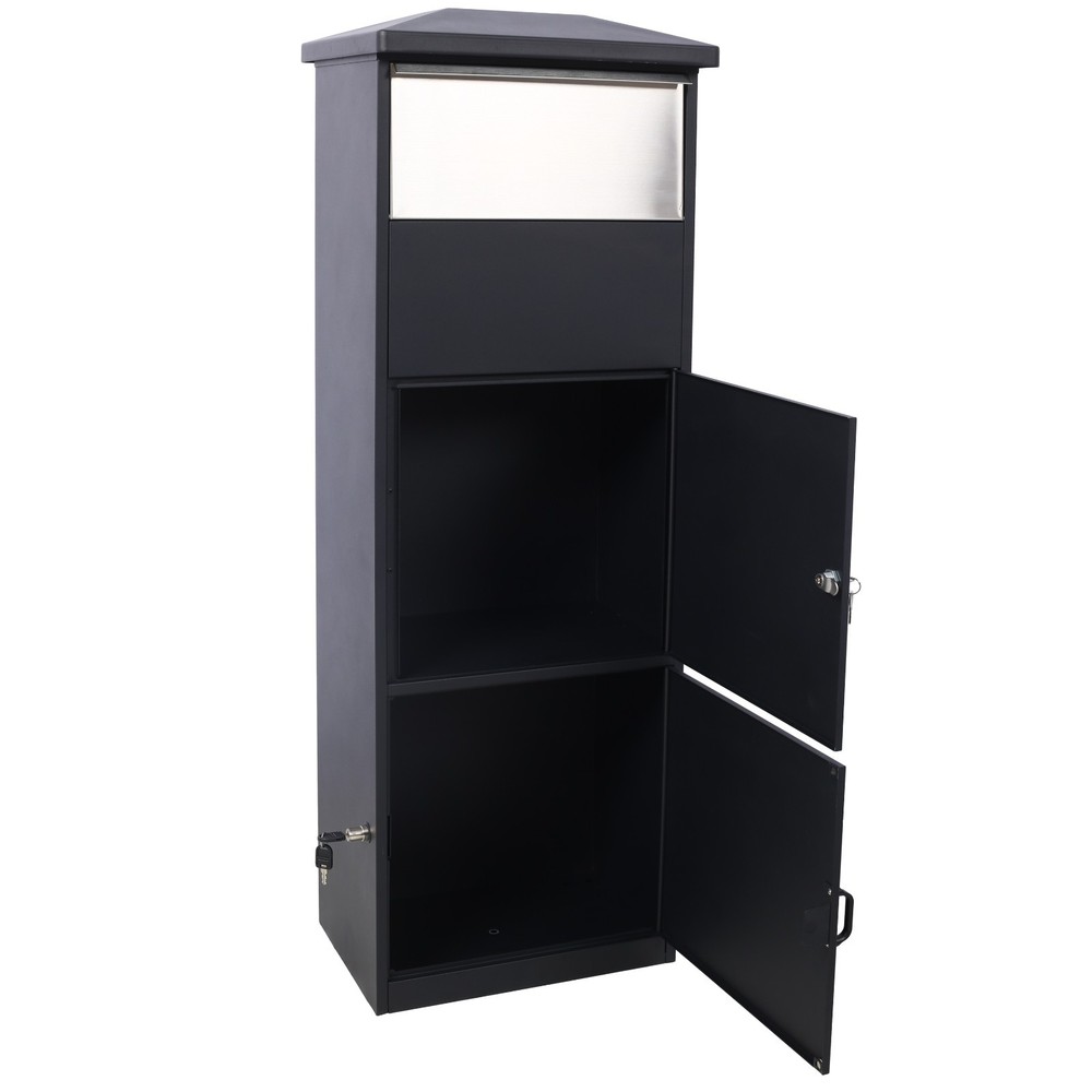 Lockable Large Parcel Drop Box Porch Mailbox with Secure Compartment