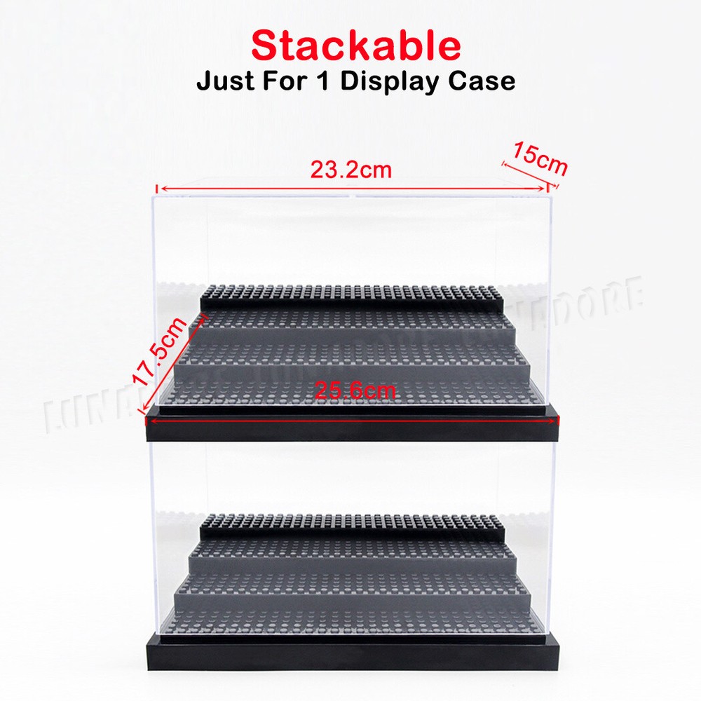 4-Steps Acrylic for Minifigure Display Case Stackable Box Clear Dustproof Clear