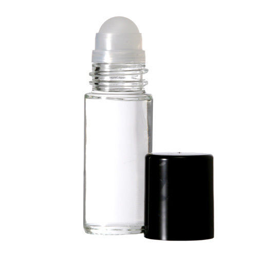 72 Pcs PLAIN 1 oz [30 ml] Clear Glass Roll on Bottle with Black Cap & Roller