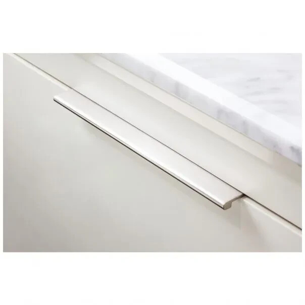 1-1/4" Brushed Chrome Contemporary Kitchen Cabinet Tab Pull Drawer Edge Pulls