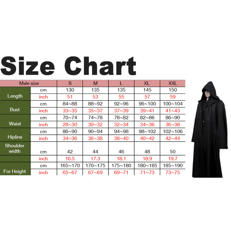 Mens Hooded Robe Full Length Adult Kids Jedi Cloak Sith Knight Cosplay Costume