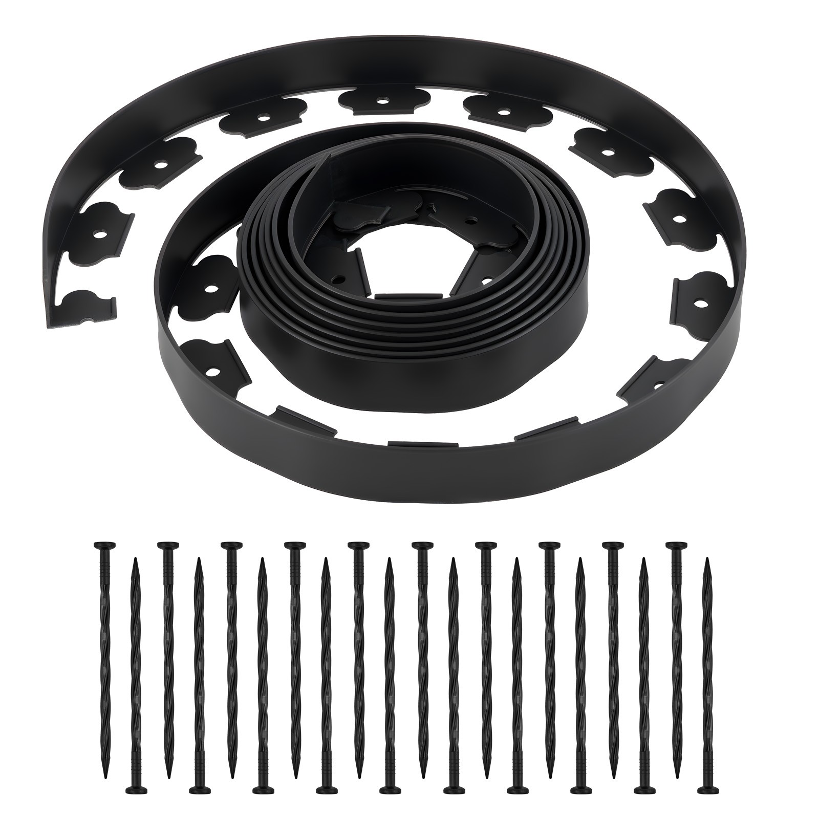 Uimoso 20ft x 2in L-Shaped Plastic Garden Edging, Durable No-Dig Border