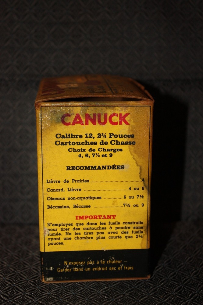 canuck shotgun shells box