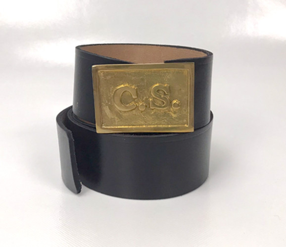 Confederate Belt with Square CS Buckle Waist Up to 60 Inches