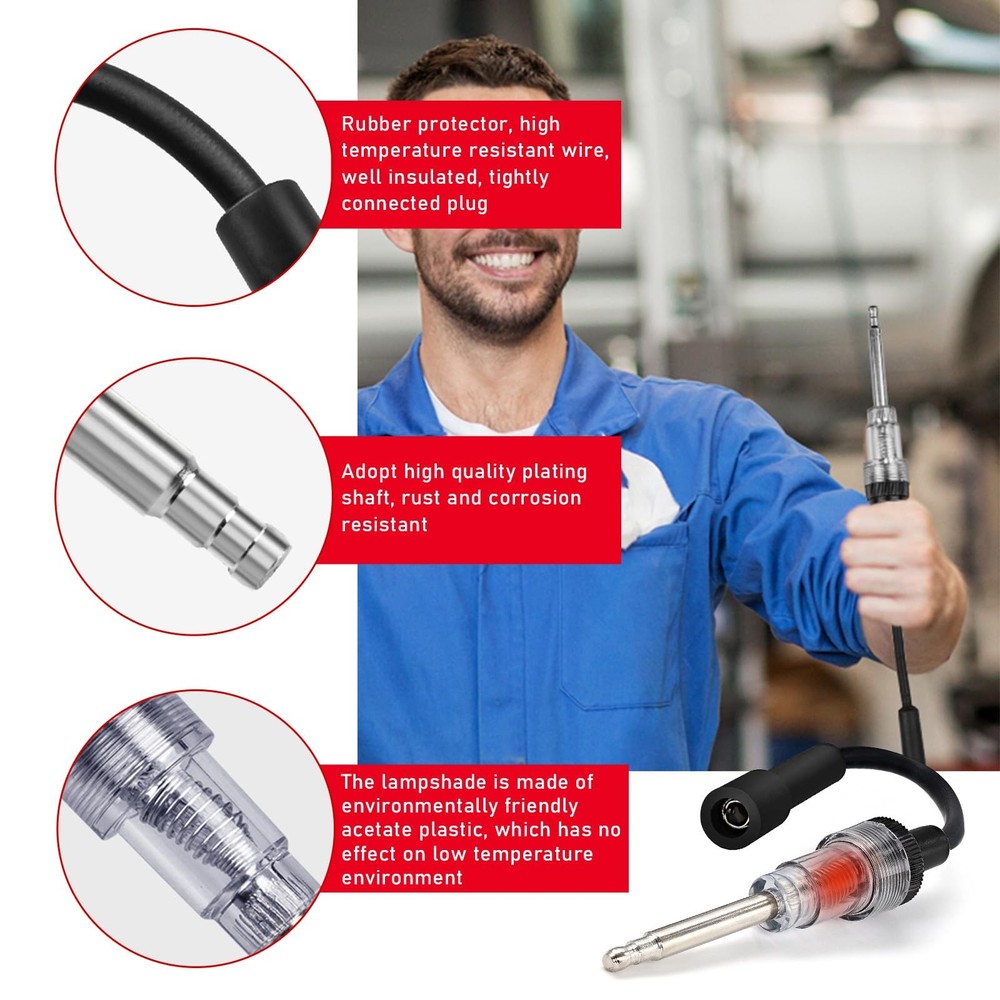 Kewucn 2 Pcs Inline Spark Plug Tester, Engine Ignition 2 PCS, black