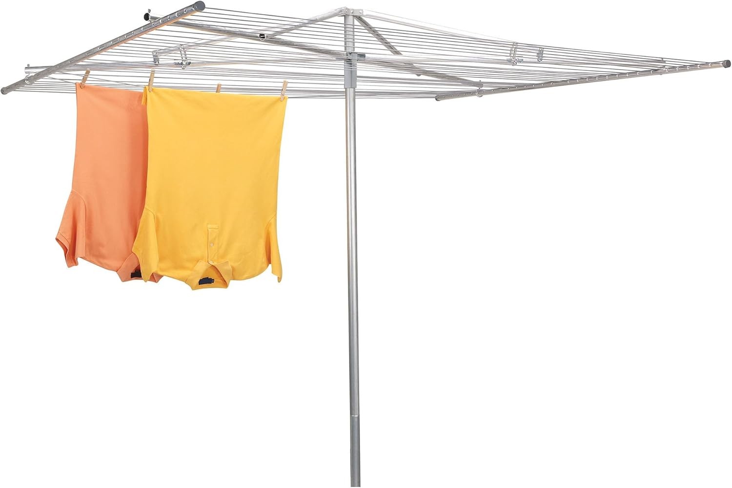 17120-1 Rotary Outdoor Umbrella Drying Rack Aluminum Arms & Steel Post 12-Lines