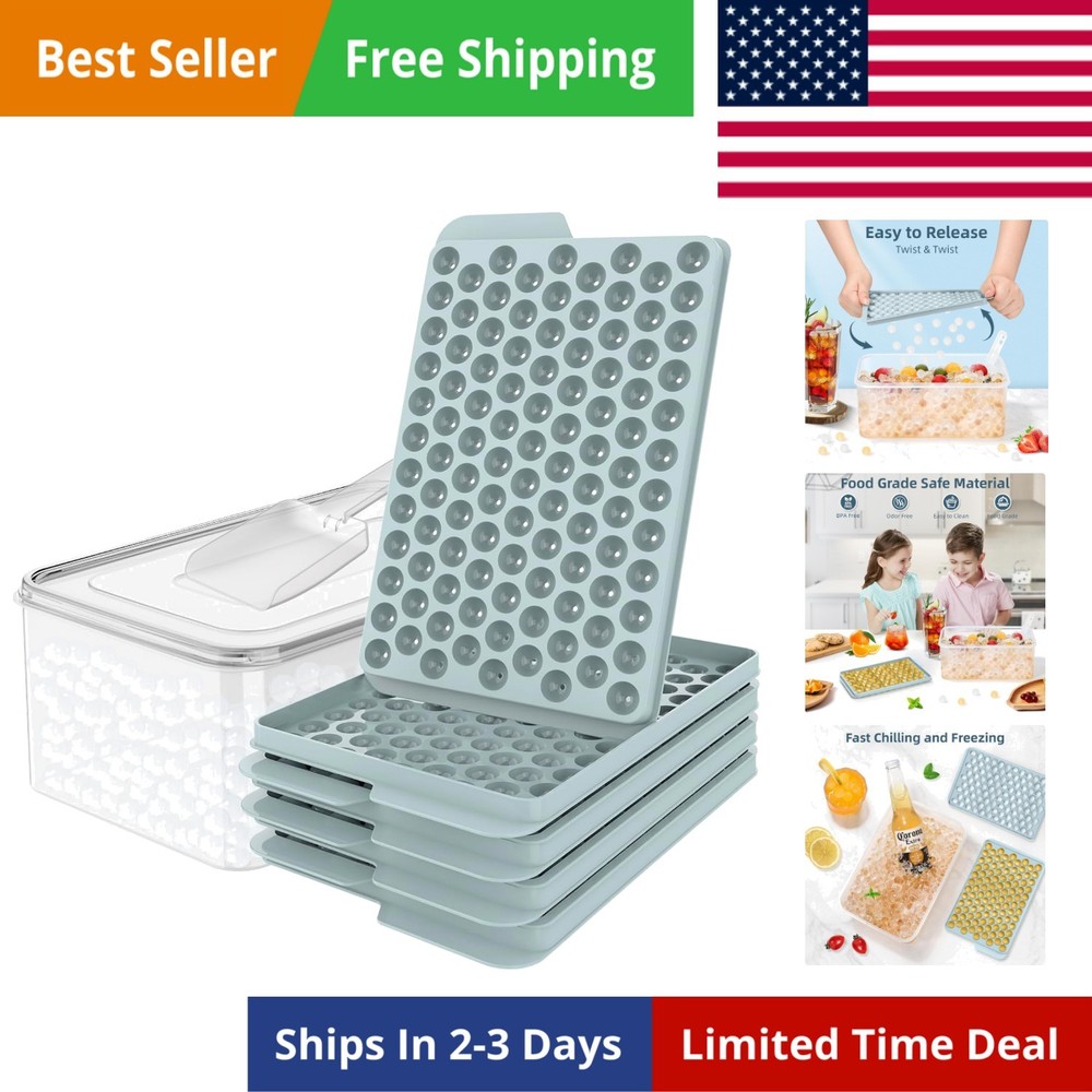 Mini Ice Cube Trays, 0.55” Tiny Pebble Ice for Iced Coffee & Cocktails, Fast ...