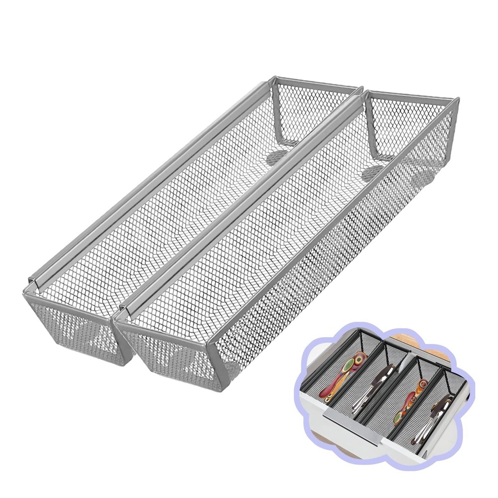 2PCS Drawer Organizer, Mesh Drawer Organizer with Interlocking Arm ... Fast Ship